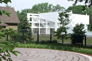 Labyrinth with Atheneum in background